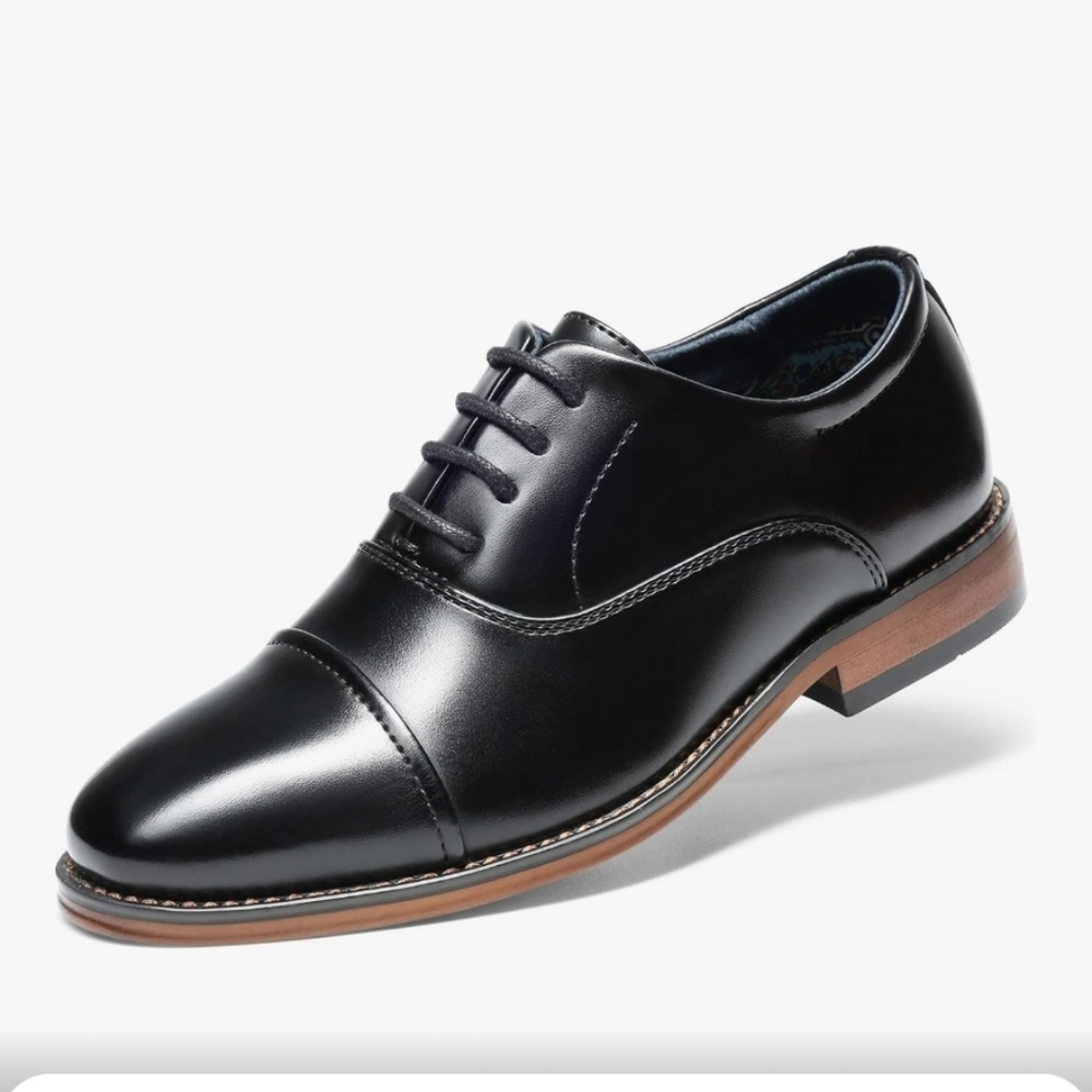 Classic Black Leather Boy's Shoes